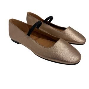 NEW - Madewell Women’s Size 6.5 Greta Ballet Flats Rose Gold Leather Mary Jane